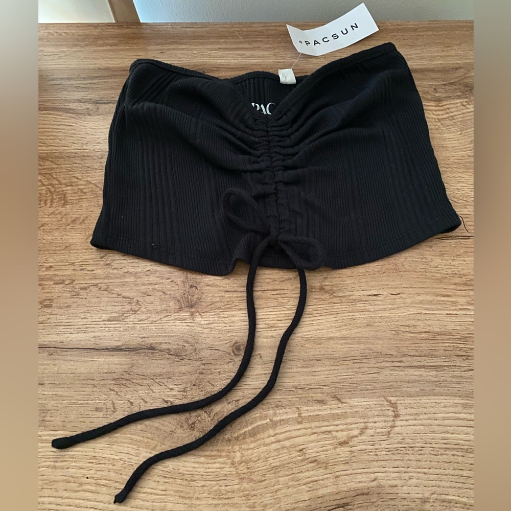 Scrunch Tie Tube Top - PacSun - Black - Size S